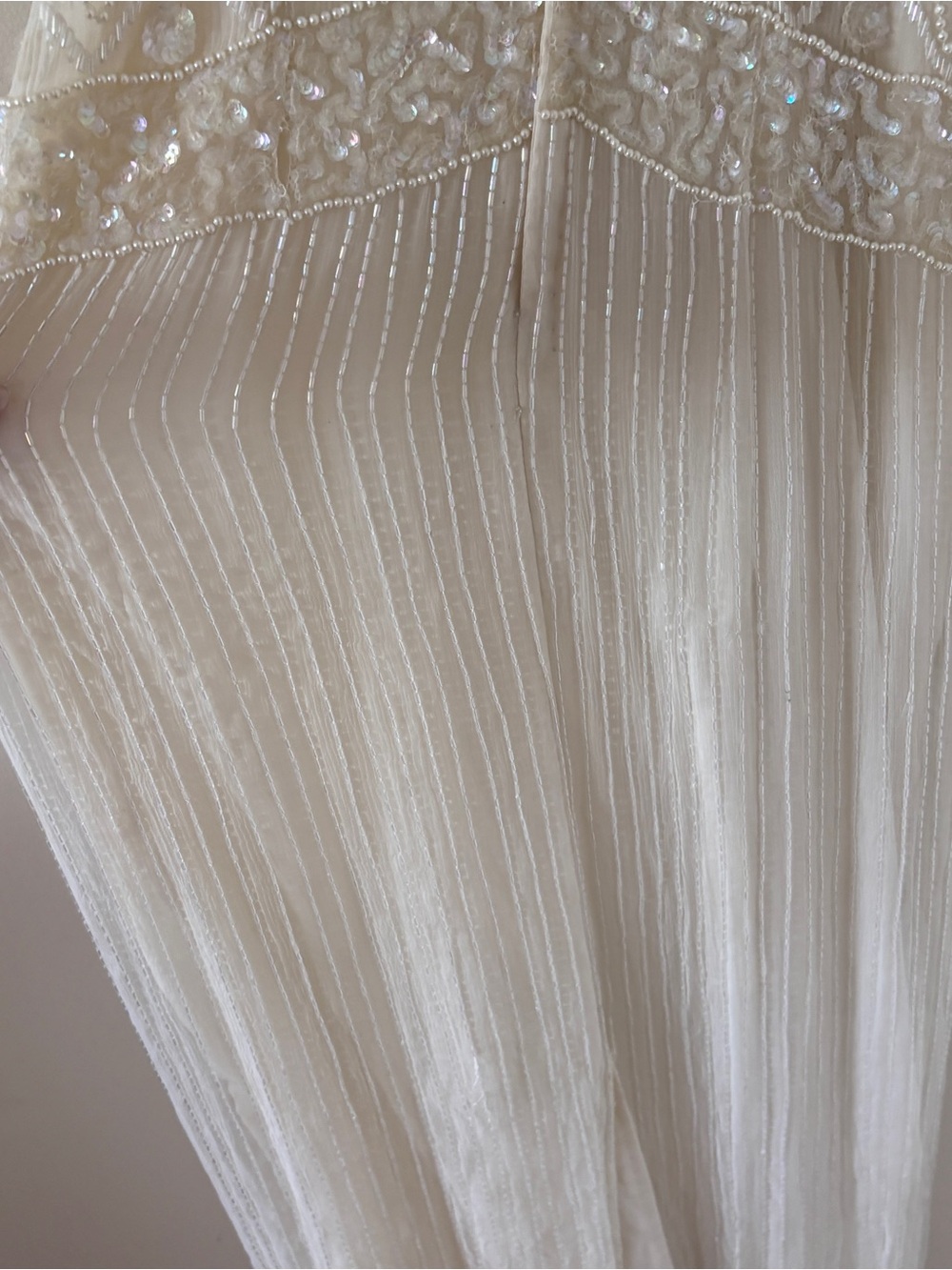 Vintage Ivory Beaded & Sequin Formal Dress - Picture 8 of 13